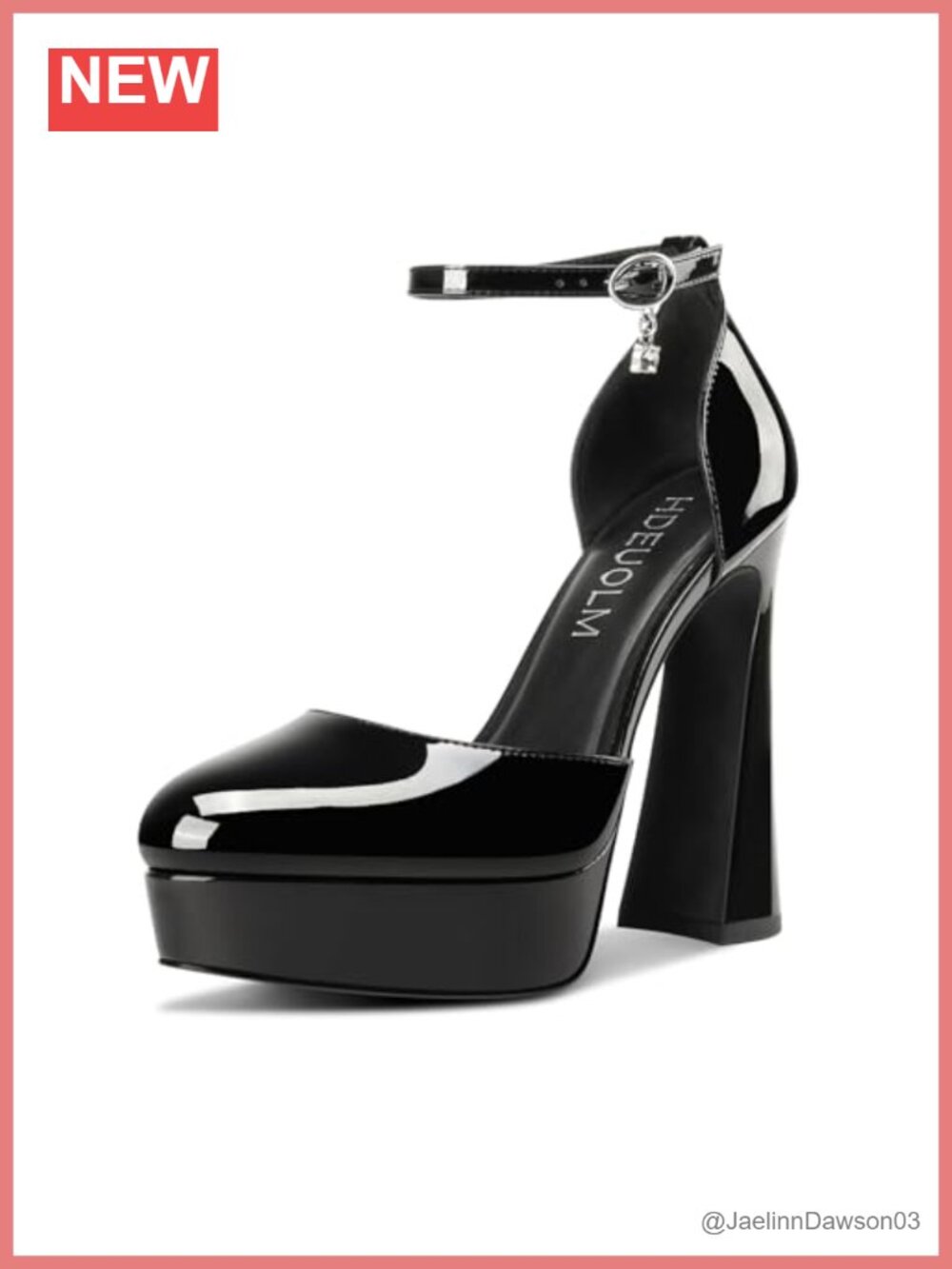 Women's Chunky Block High Platform Heel Pumps with Ankle Strap